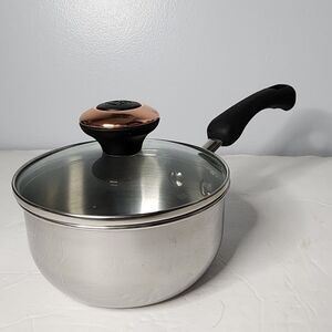 Paula Deen copper cooking conduction collection 1 qt sauce pan stainless steel